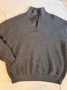 Armor Lux Men's Gray Quarter-Zip Virgin Wool Heavyweight Sweater Sz XL